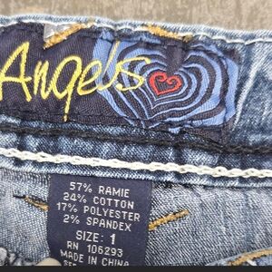 Angels Jeans with Blue Denim and Red Accent Heart